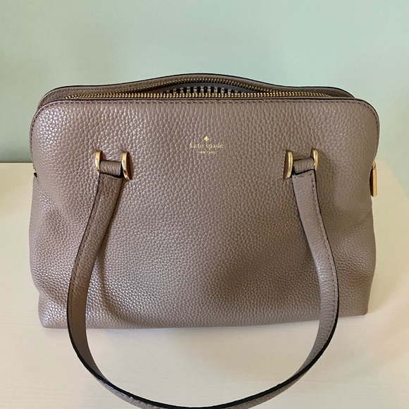 Kate Spade Handbag in Tan/Natural Gray Pebbled Leather - Picture 2 of 13